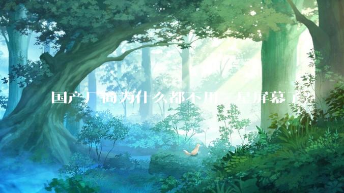 国产厂商为什么都不用三星屏幕了？