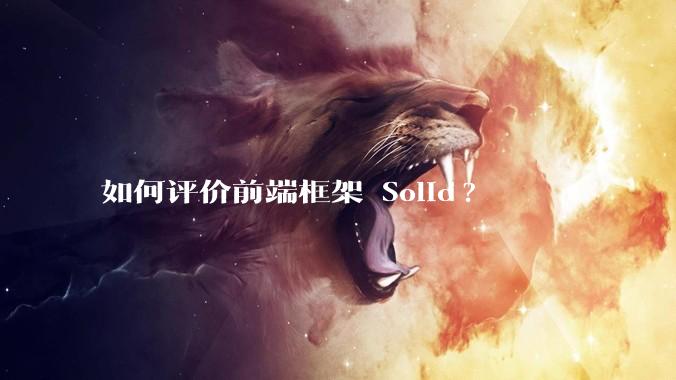 如何评价前端框架 Solid?